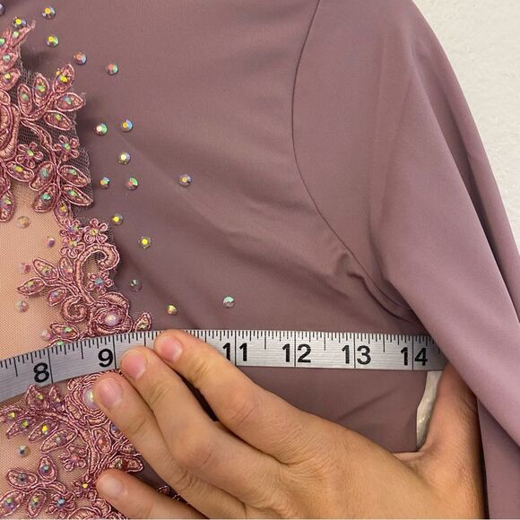 WEISSMAN solo Dance Costume long sleeve lavender MOCK NECK LEOTARD MT11439 LC - Picture 8 of 12